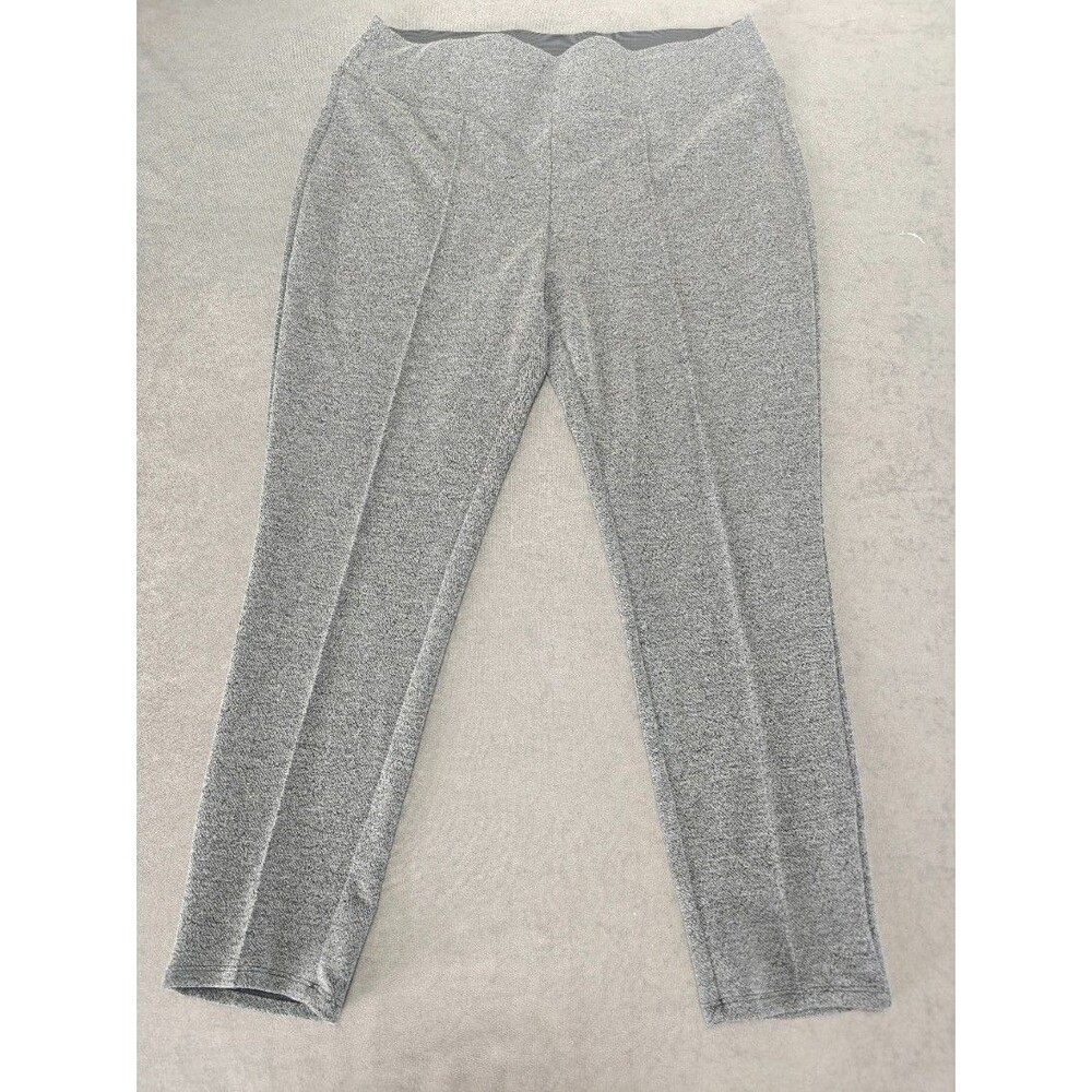 Nine West Womens 2XL Gray Pull On Straight Leg Dress Pants Stretch